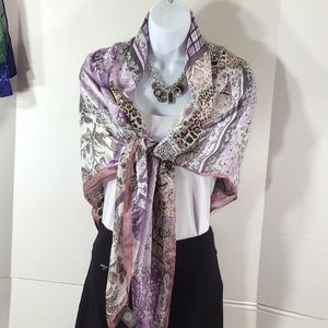 Vince Camuto mixed pattern large square scarf